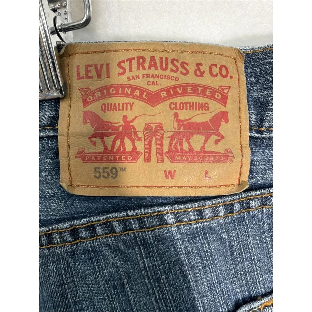Levi's Men's 559 Relaxed Straight Flex‎ Fit Blue Jeans 44x36